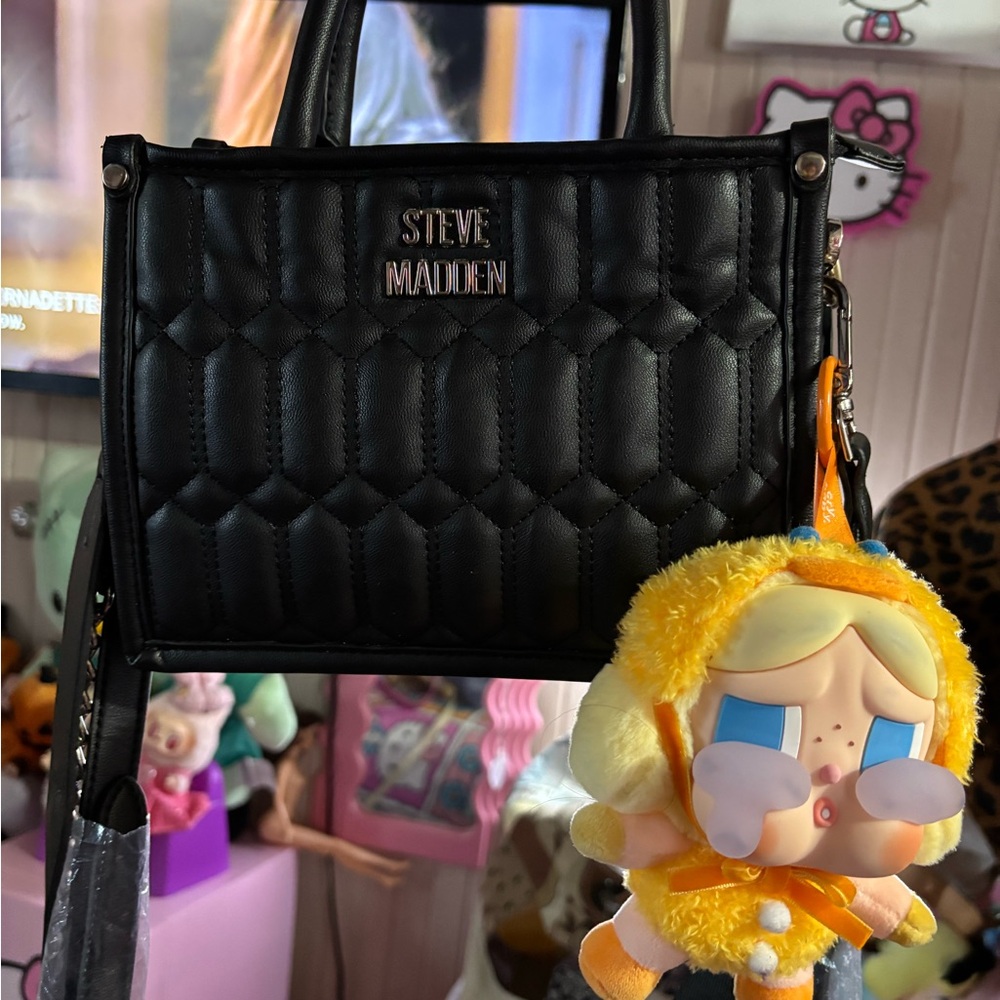 Steve Madden Black Mini Bag Plush Design